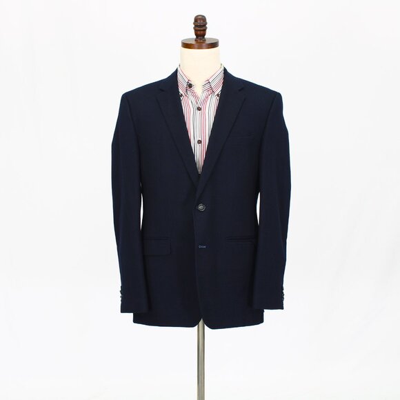 Hugo Boss 42R Navy Solid 2-Button Sport Coat Blazer Jacket P552
